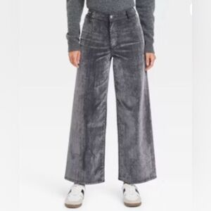 High-Rise Gray Velvet Pant Sailor wide leg Universal Thread Women 4R Chic NWOT
